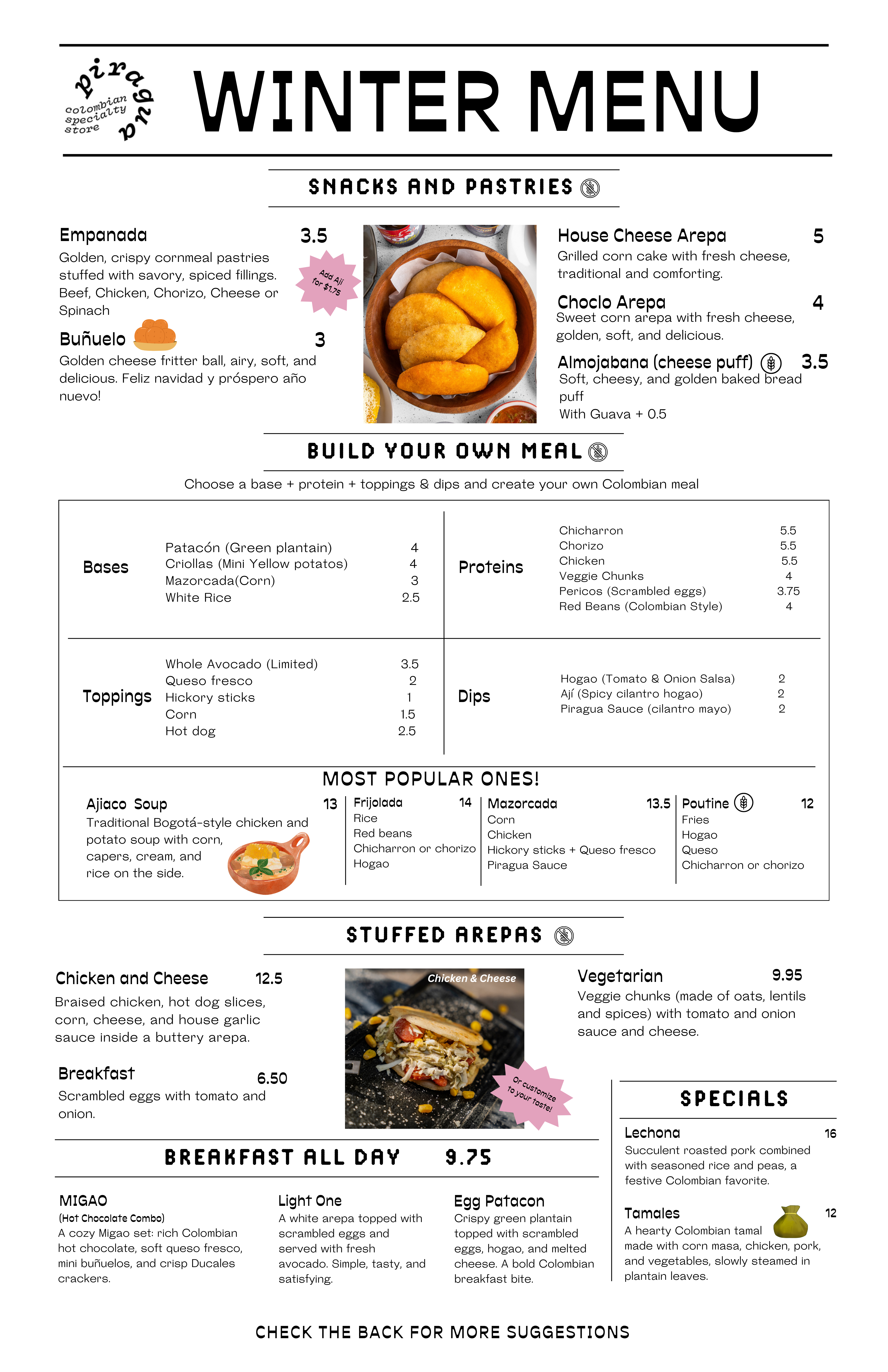 Piragua Winter Menu - Page 1